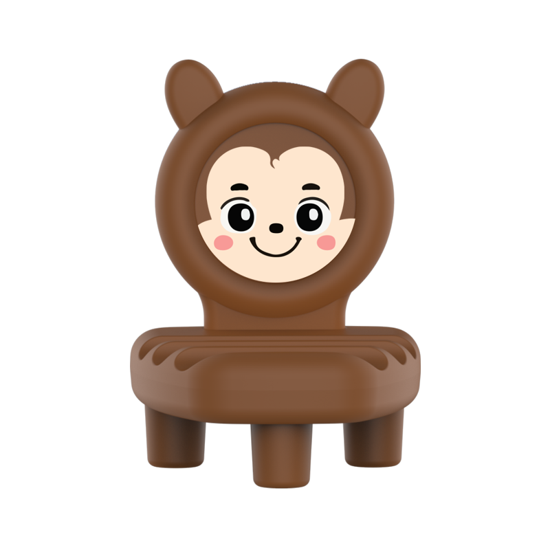 Stool-Shaped Phone Stand, Brown