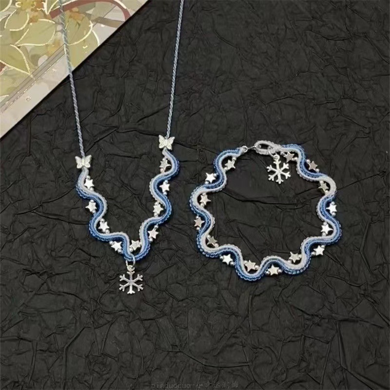 Snowflake and Star Beaded Bracelet