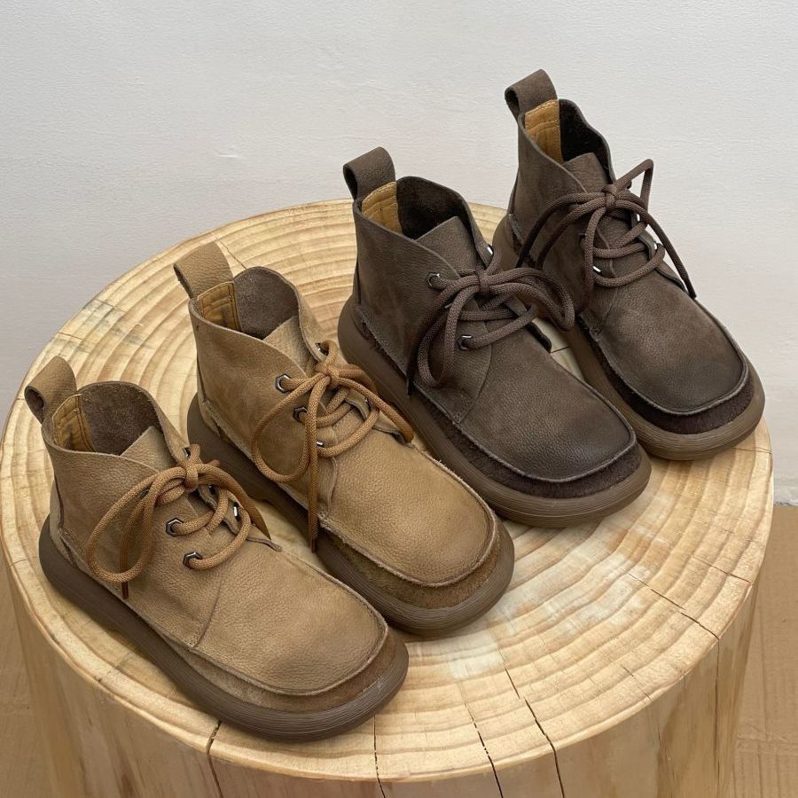 Women's Platform Lace-Up Ankle Boots