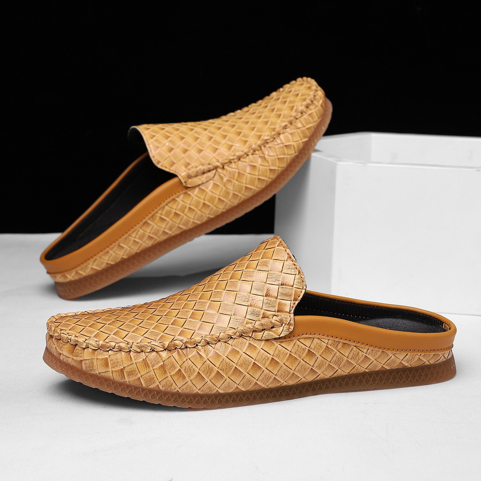 Men's Closed-Toe Outdoor Half Slippers