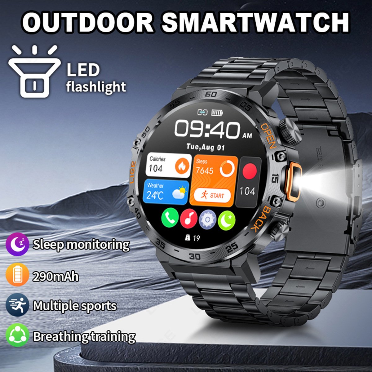 Smartwatch With Heart Rate Blood Pressure Bluetooth Calling And Customization