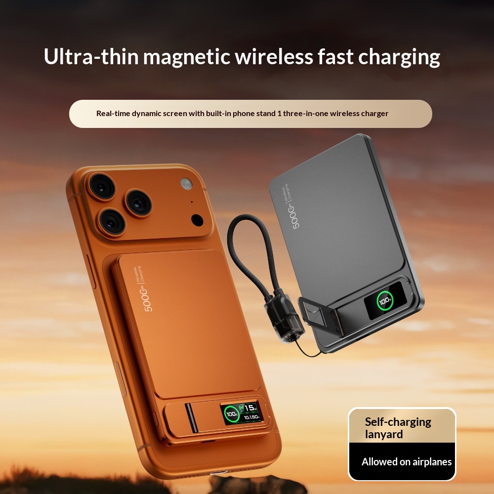 Magnetic Wireless Power Bank with Fold-Out Stand