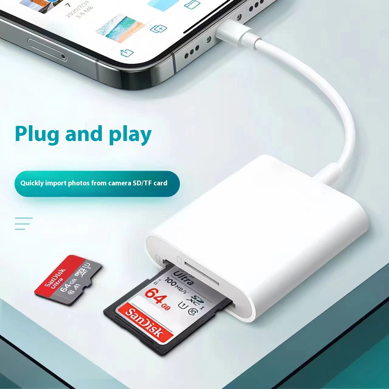 OTG Card Reader for iPhone, SD and TF