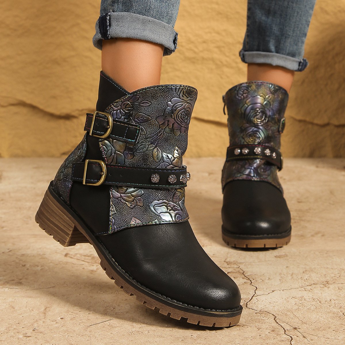 Women's Printed Mid-Calf Western Boots