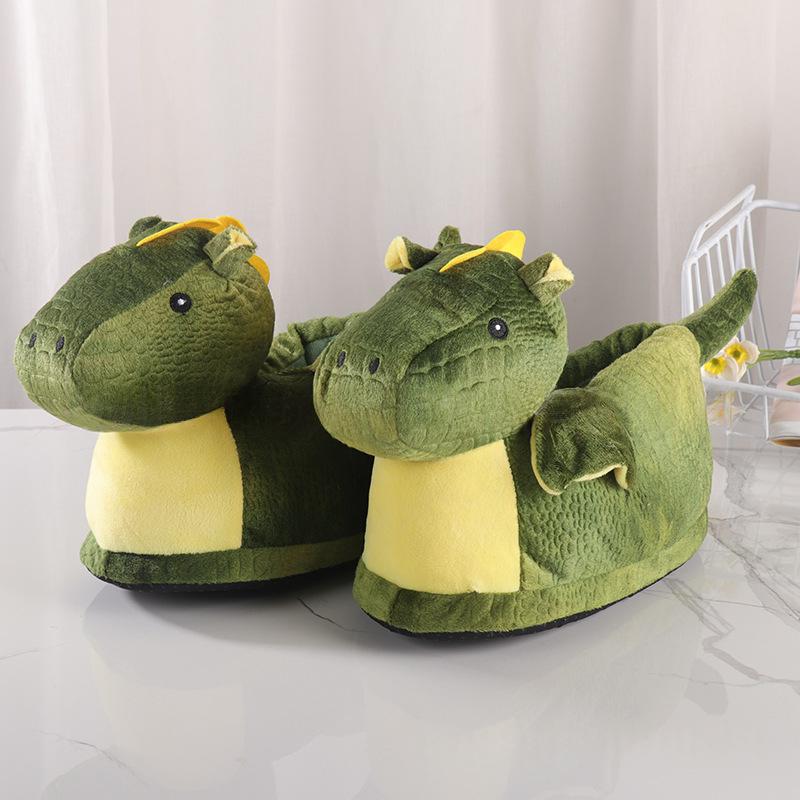 Plush Animal Slippers, Cat or Dinosaur