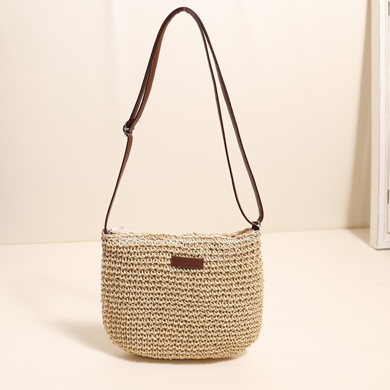 Women's Woven Paper-Straw Shoulder Bag