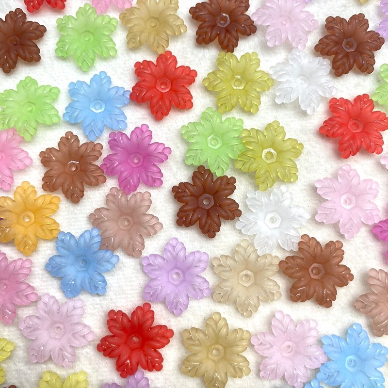 Matte Acrylic Snowflake Spacer Charms