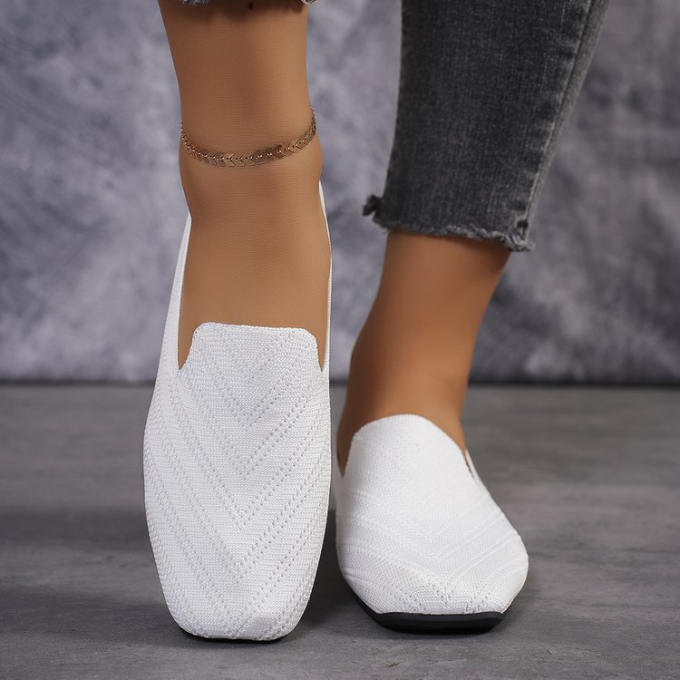 Women's Knit Flat Loafers, Plus Sizes