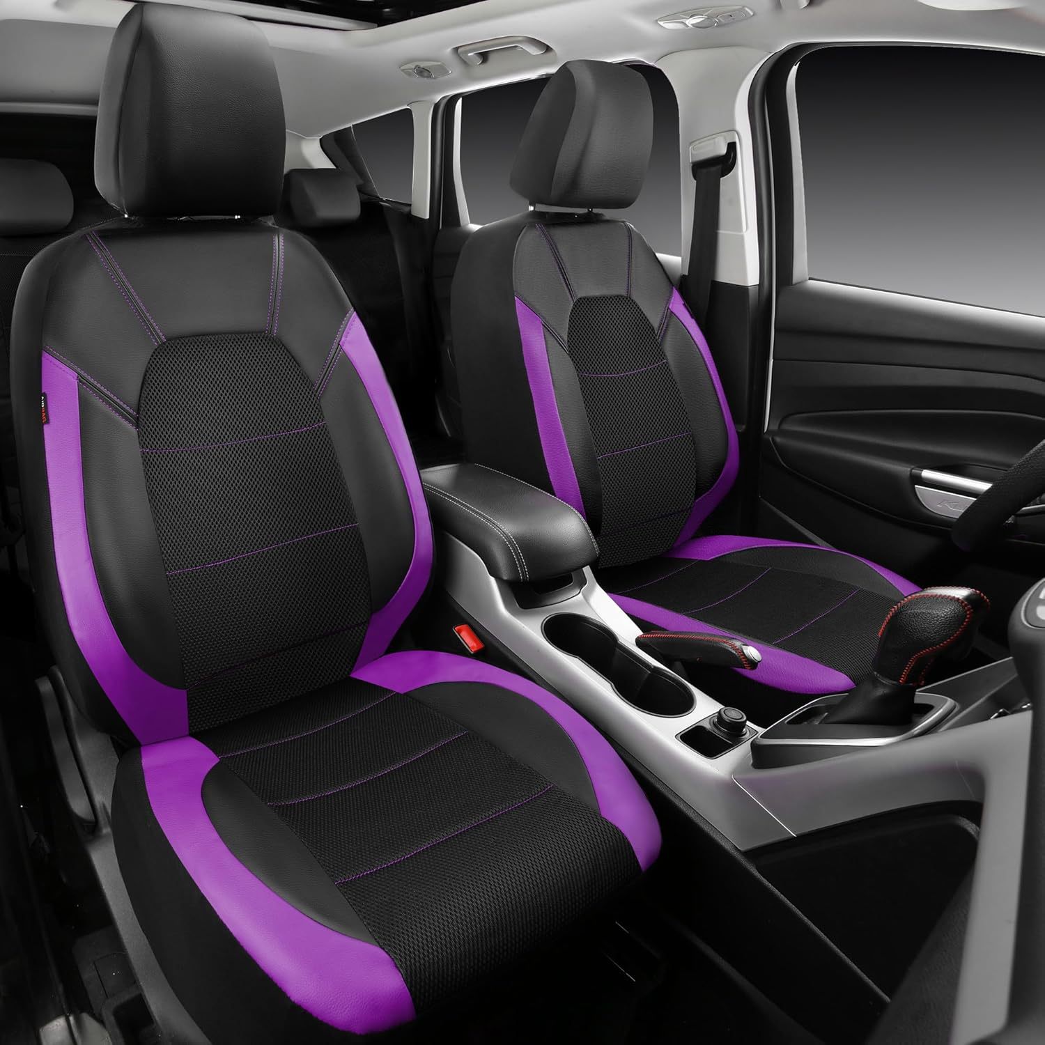 Universal Leather-Look Car Seat Cover Set, 9 Pieces