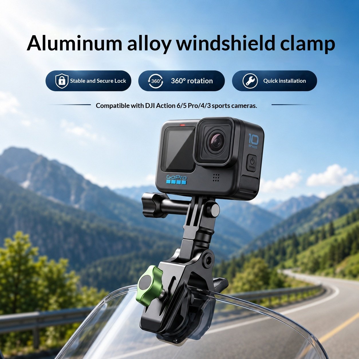 360-Degree Aluminium Camera Mount for Cycling