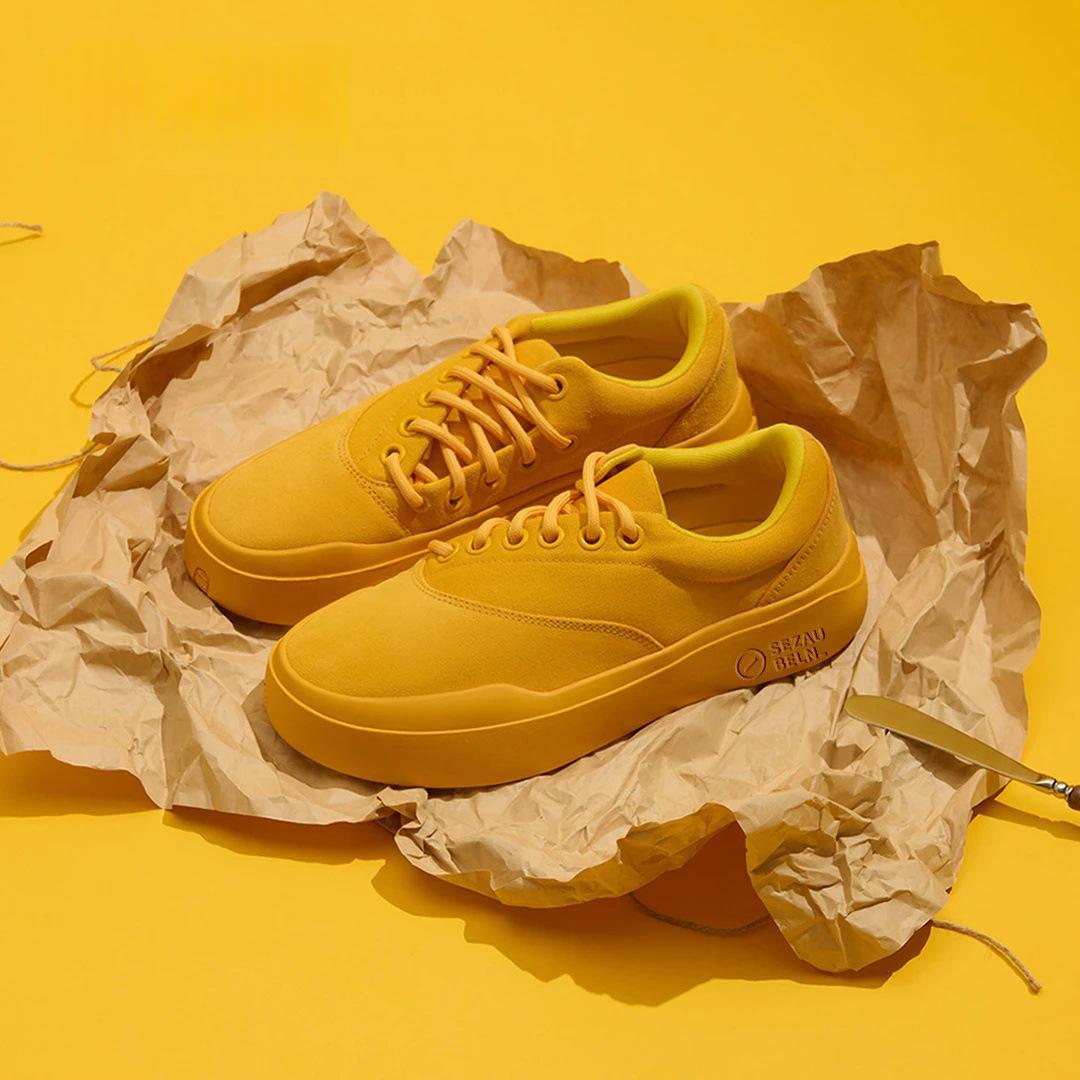 Unisex Chunky-Sole Casual Trainers, Bright Yellow