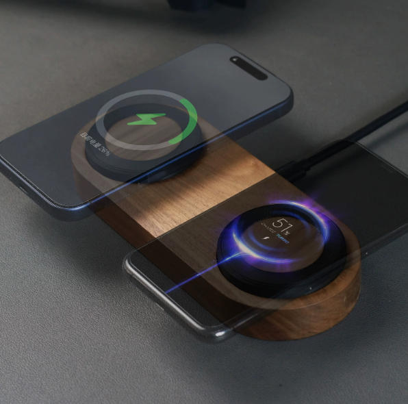 Black Walnut Magnetic Wireless Charger, 15 W