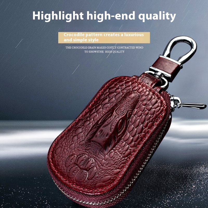 Leather Car Key Case with PU Lining