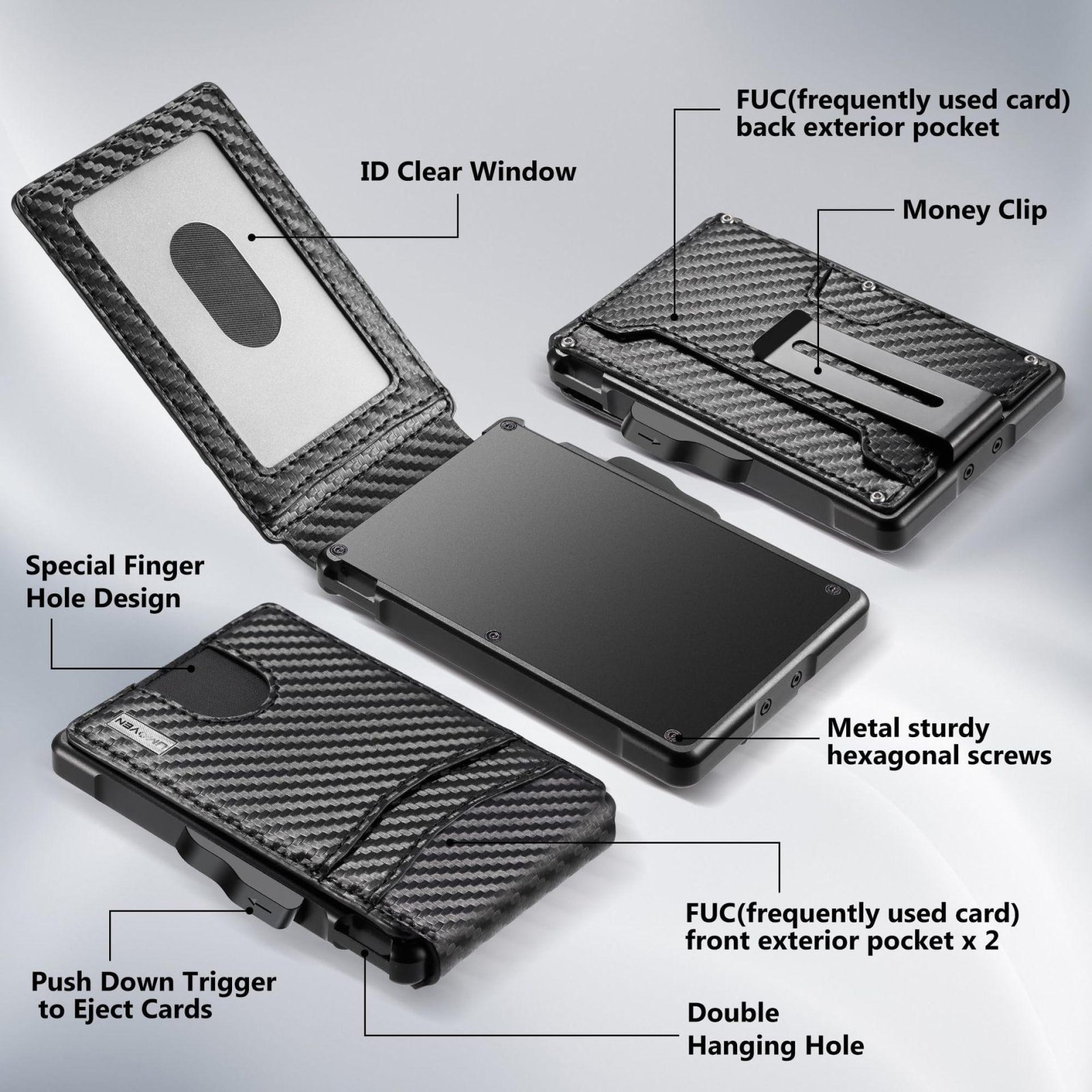 Aluminium Card Holder with Leather-Look Cover