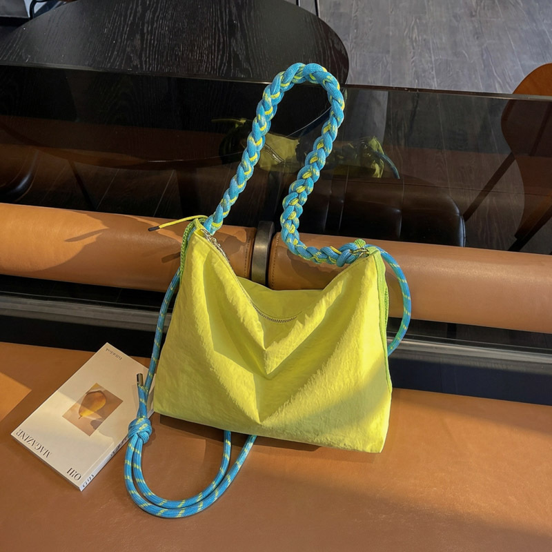 Colour-Block Fabric Tote Bag