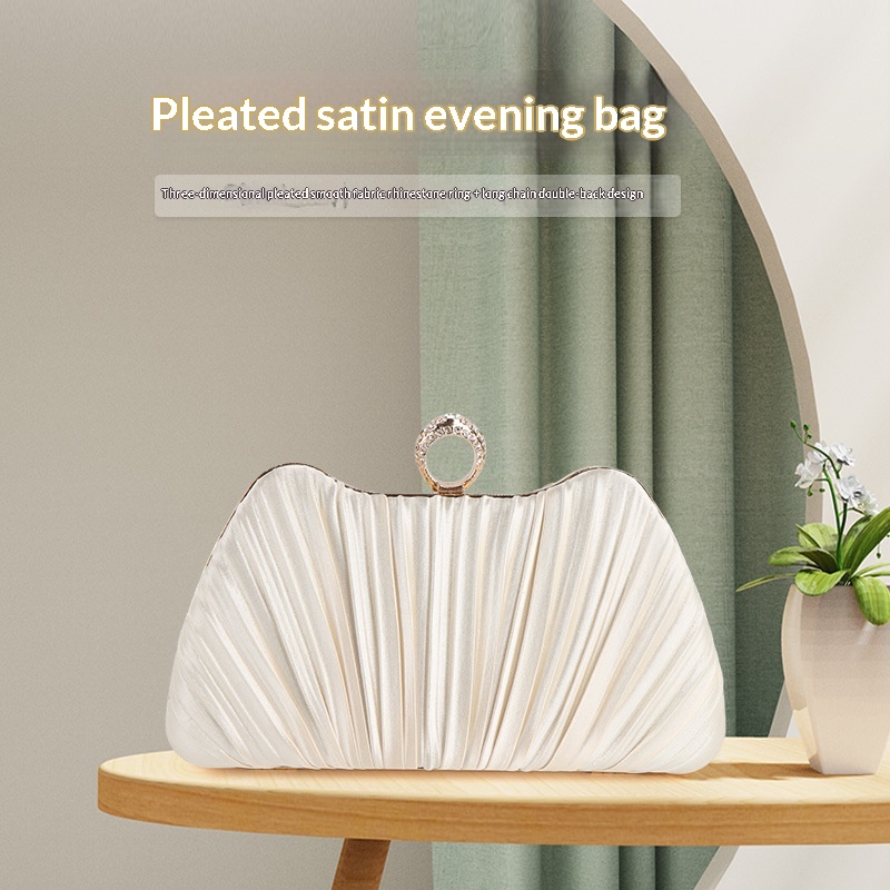 Champagne Satin Evening Bag