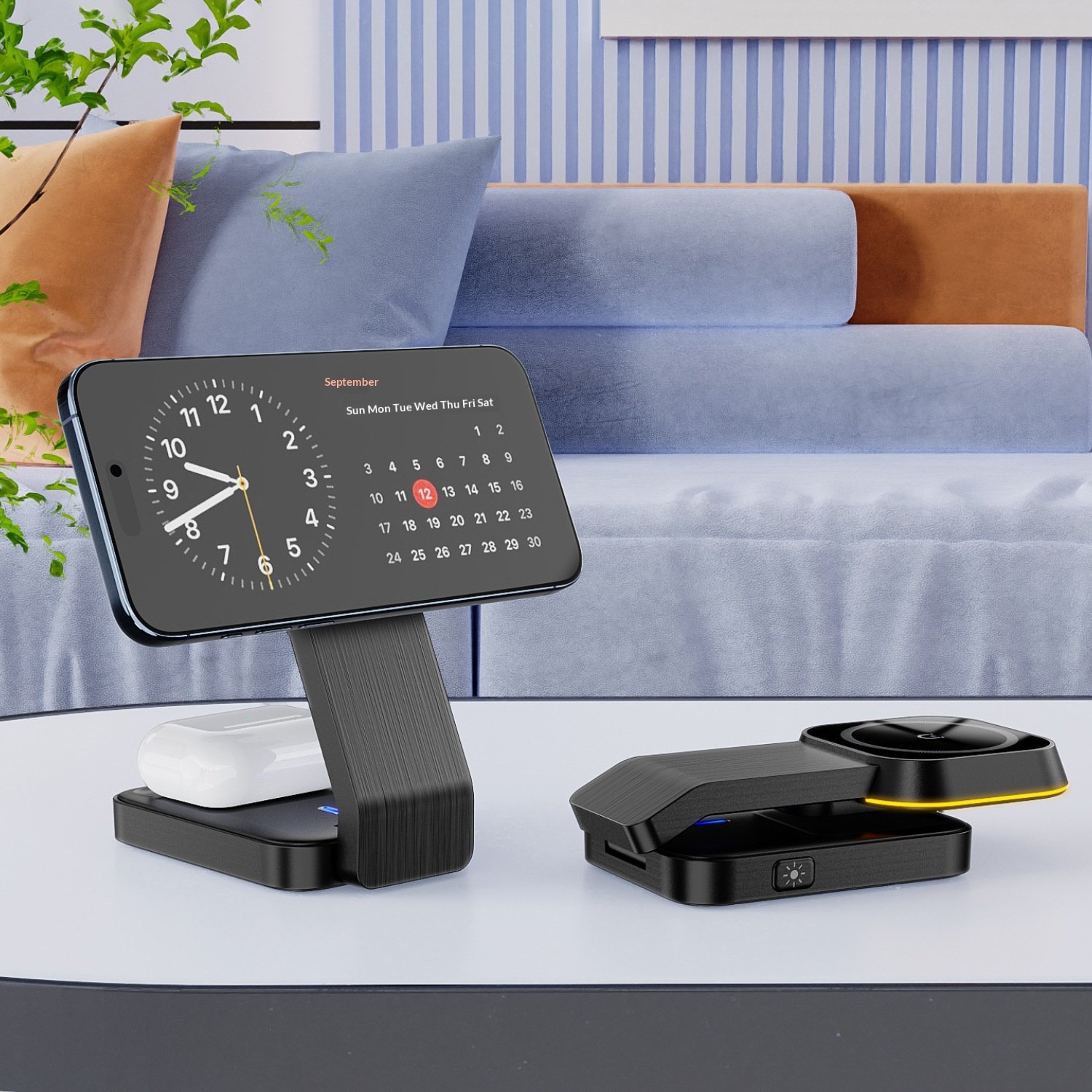 Foldable 3-in-1 Magnetic Wireless Charger, 15 W