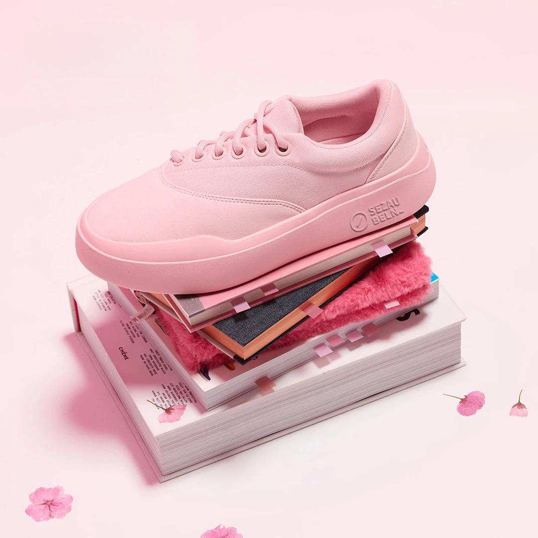Unisex Chunky-Sole Casual Trainers, Pink