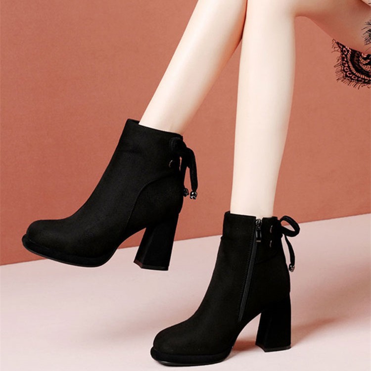 Women's Lace-Up Suede Ankle Boots
