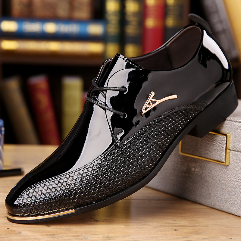 Men's Glossy Pointed-Toe Formal Shoes