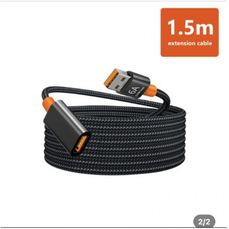 Braided USB Extension Cable, Male to Female