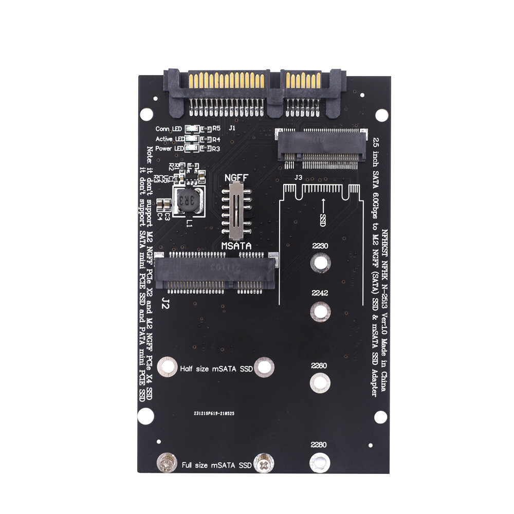 SATA 3 to M.2 NGFF and mSATA Adapter Card
