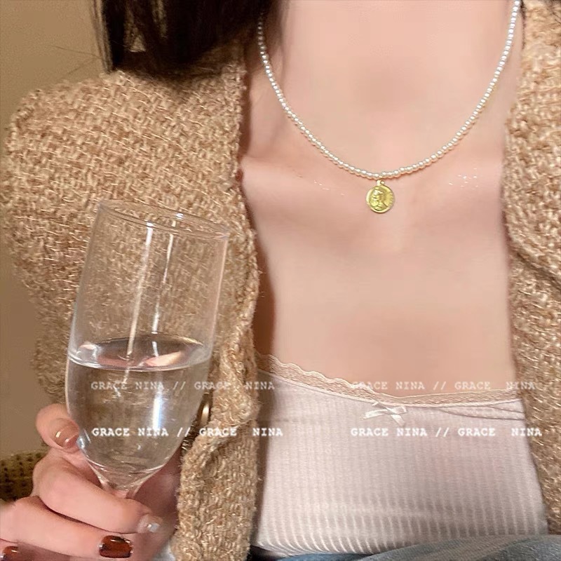 Faux Pearl Collarbone Chain