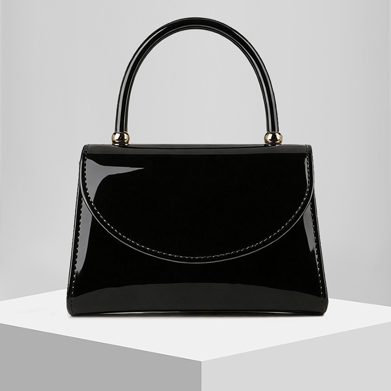 Glossy Evening Clutch with Chain Strap