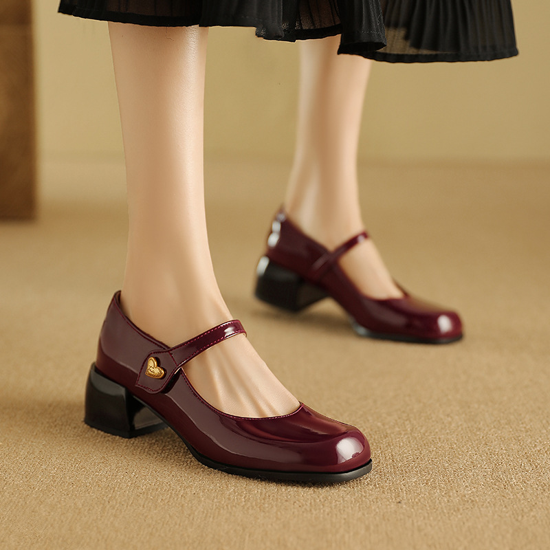 Women's Satin Block-Heel Court Shoes