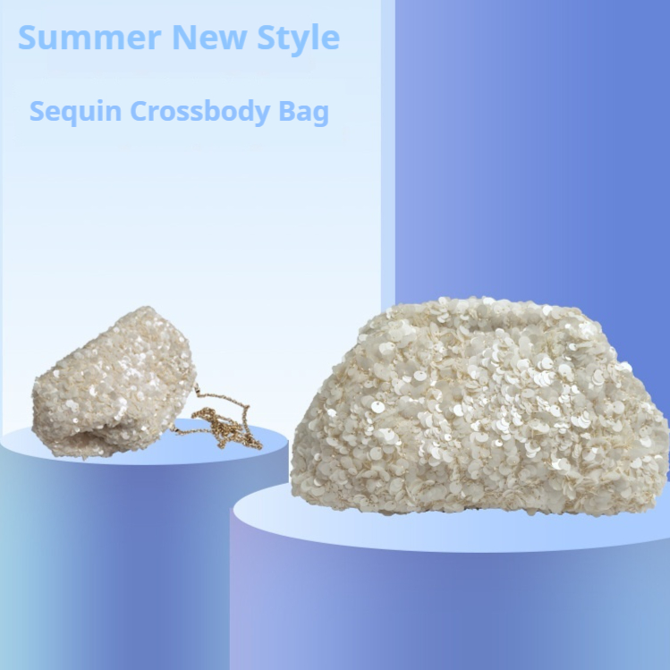 Beaded Sequin Chain Shoulder Bag