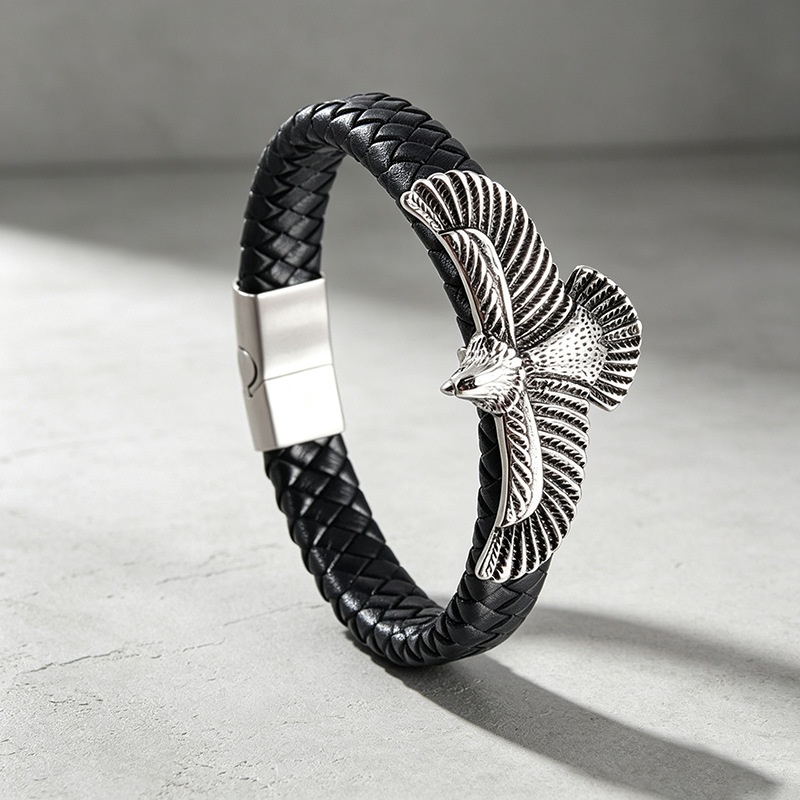 Eagle Pattern Leather Bracelet