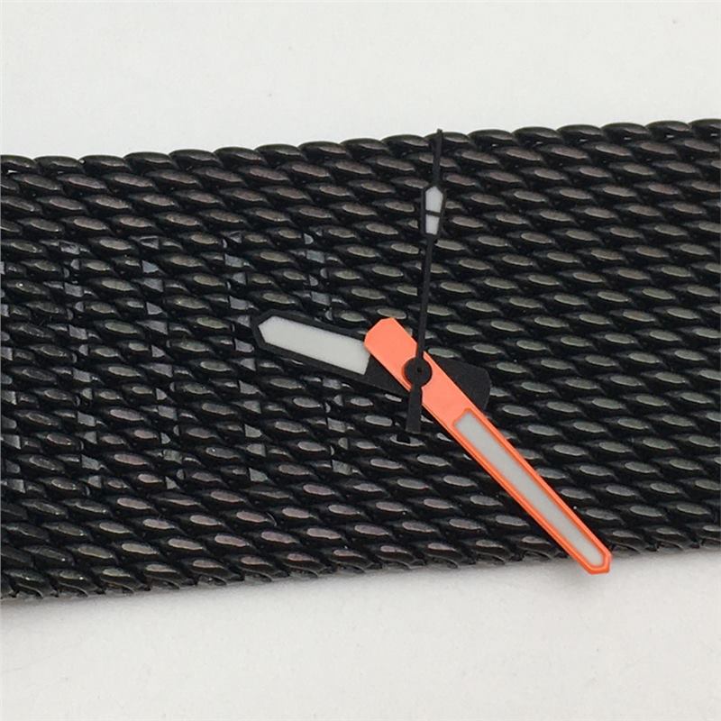 Orange and Black Luminous Watch Hands for NH35/NH36 Movements
