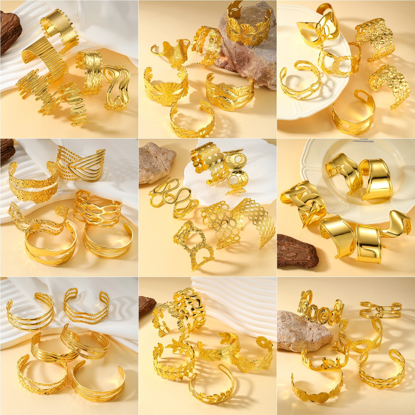 Gold-Tone Titanium Steel Bracelet