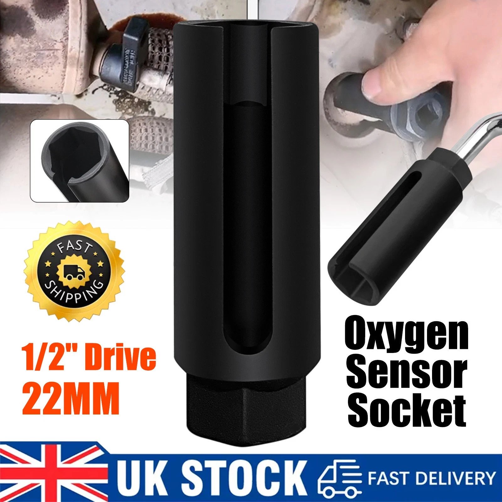Lambda Oxygen Sensor Socket, 22mm, 1/2 inch Drive