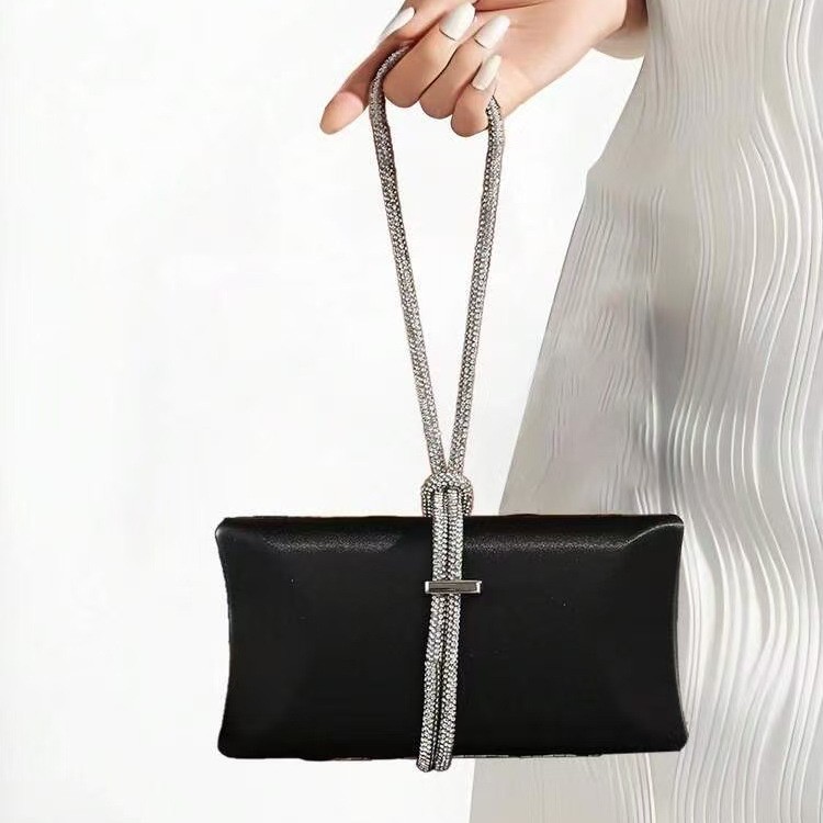 Rhinestone Evening Handbag, Black