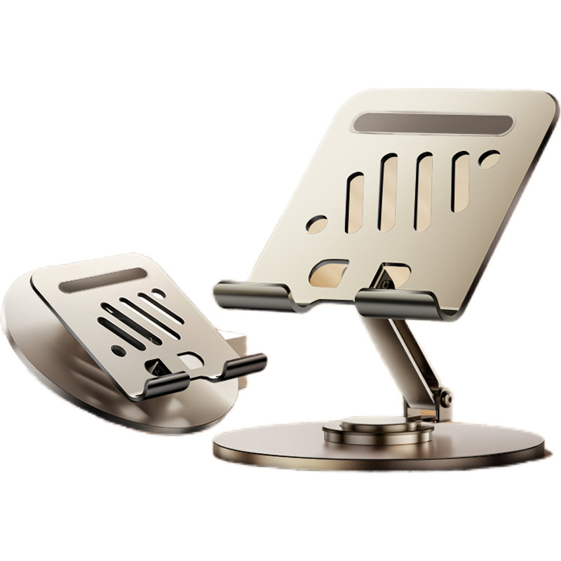 Rotatable Metal Tablet Stand, Adjustable Foldable Desktop Phone Holder Support For Live Streaming, Compatible With Cell Phone & Tablet