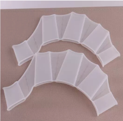 Silicone swimming webbed-White-L-1 pair
