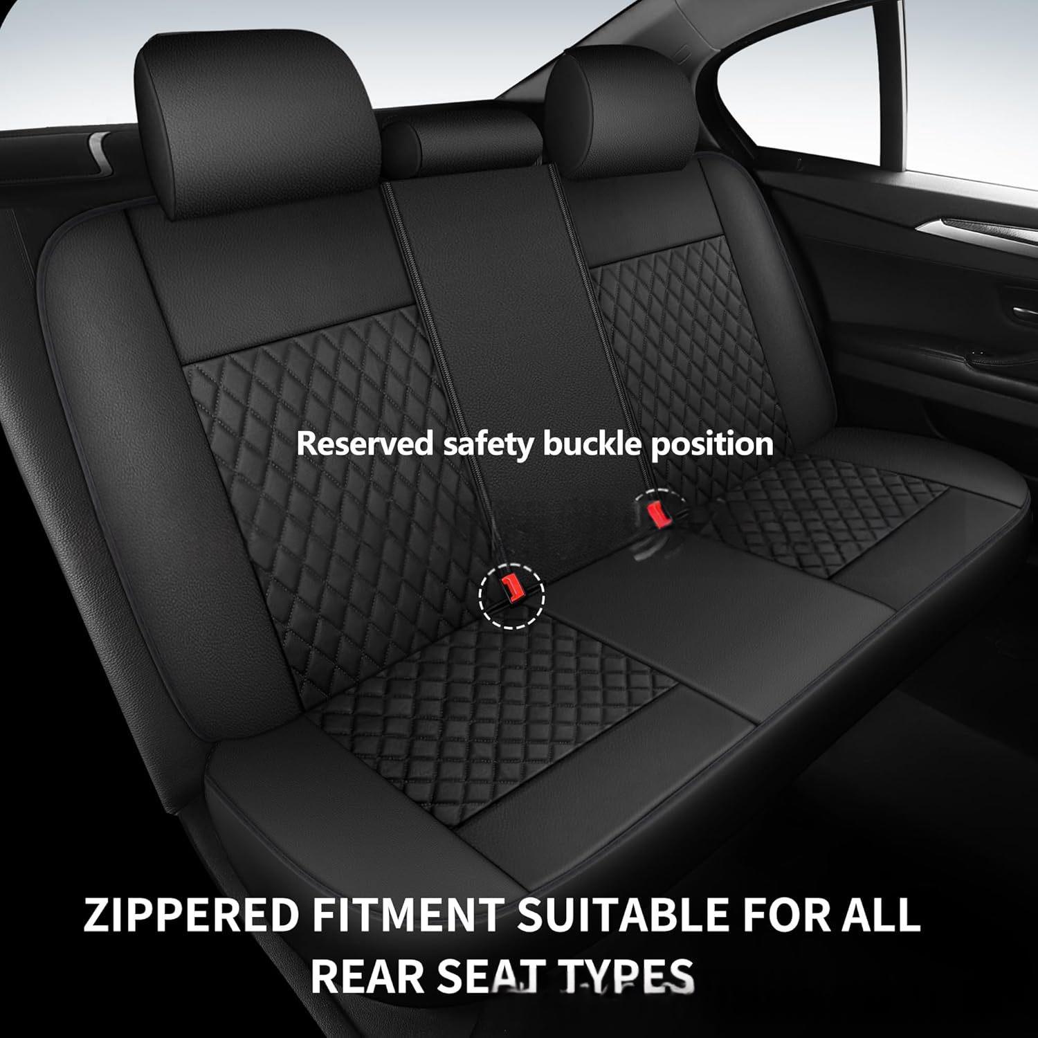 Diamond-Quilted PU Leather Car Seat Cover