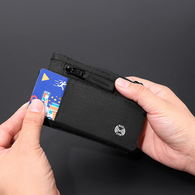 Nylon Coin Purse and Card Holder with Keyring