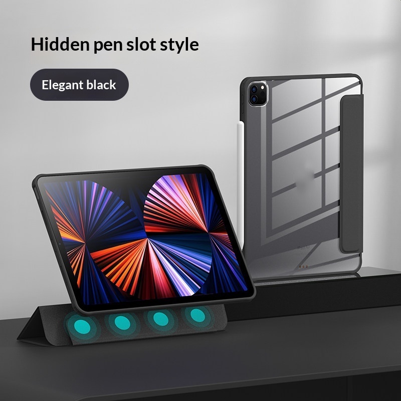 Clear Magnetic Case with Pen Slot for iPad Pro and iPad Air 11-inch