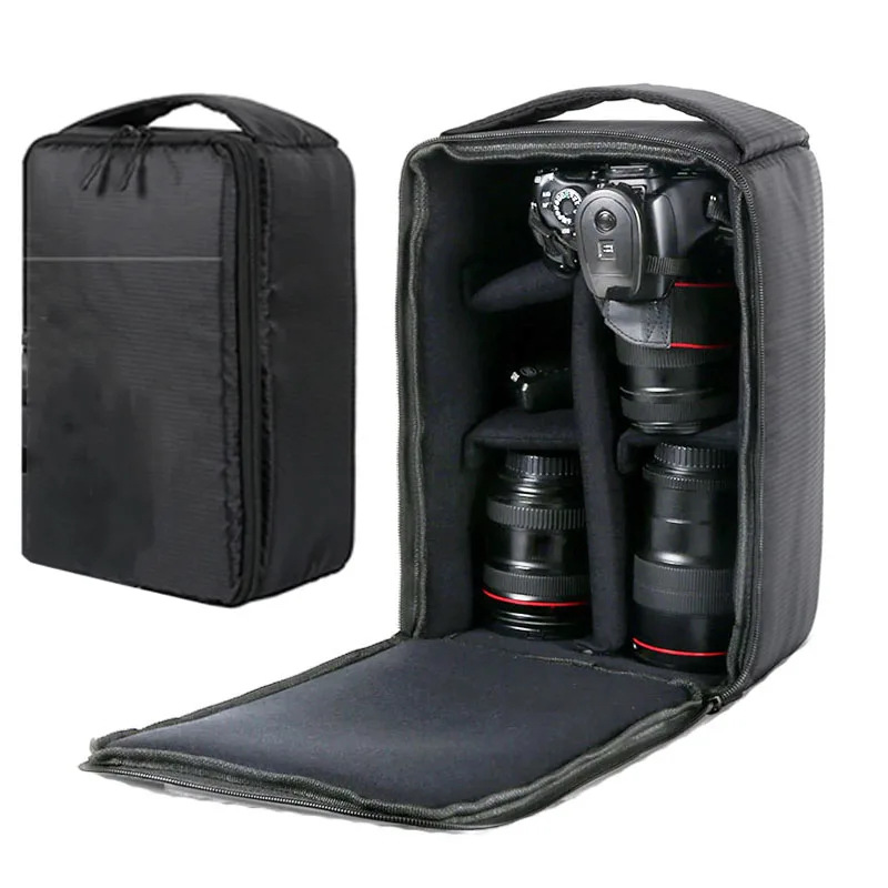 Padded Camera Bag Insert with Dividers and Carry Handle