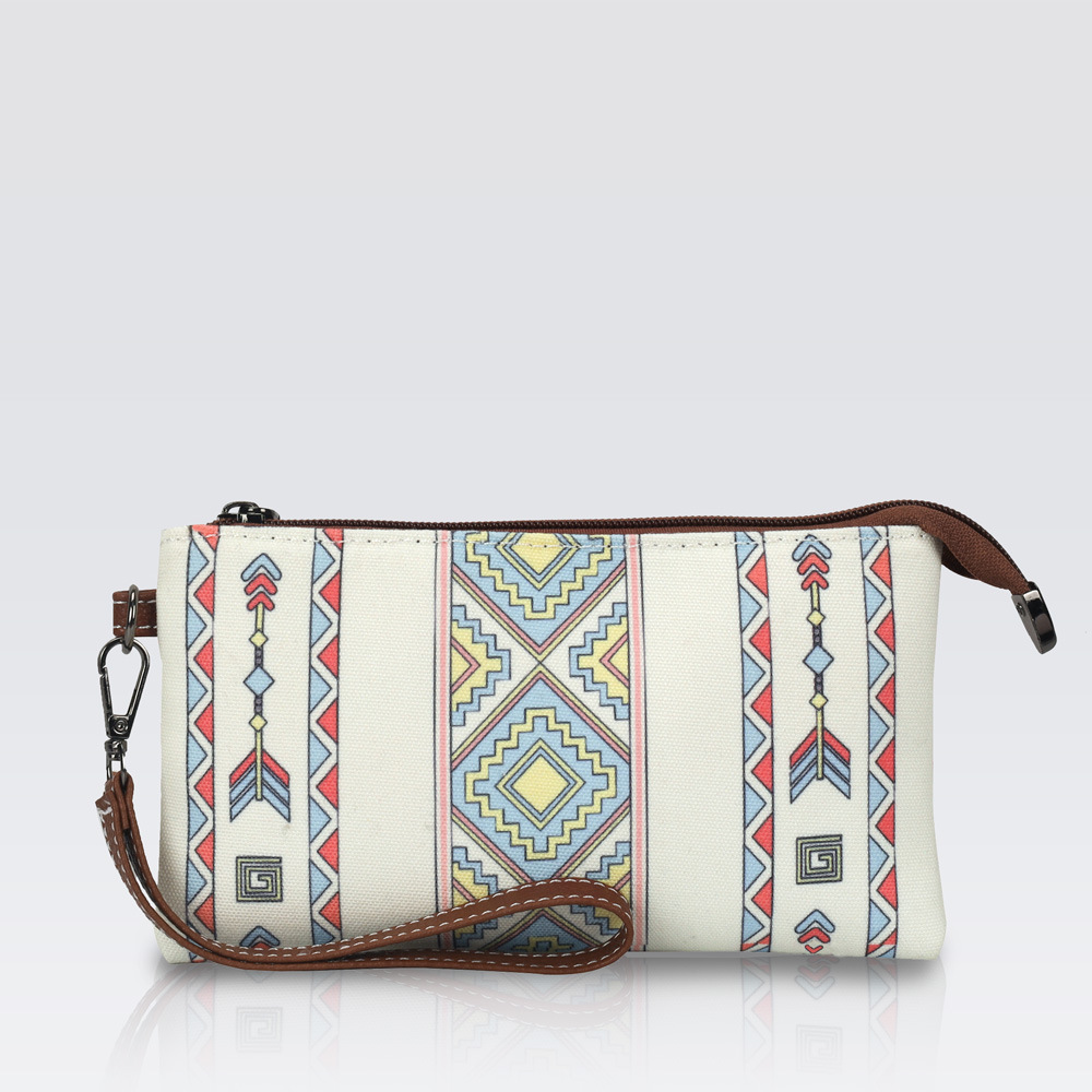 Women's Canvas Wristlet Purse with Card Slots