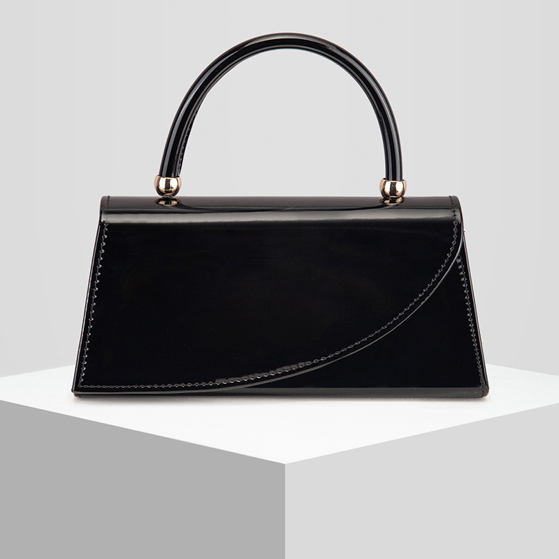 Glossy Evening Bag with Chain Strap
