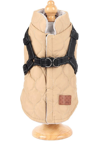 Padded Dog Coat, Khaki