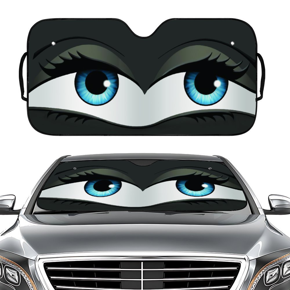 Universal Digital Printing Blue Eye Pattern Polyester  Bubble Aluminum Film Material For Car Sun Visor