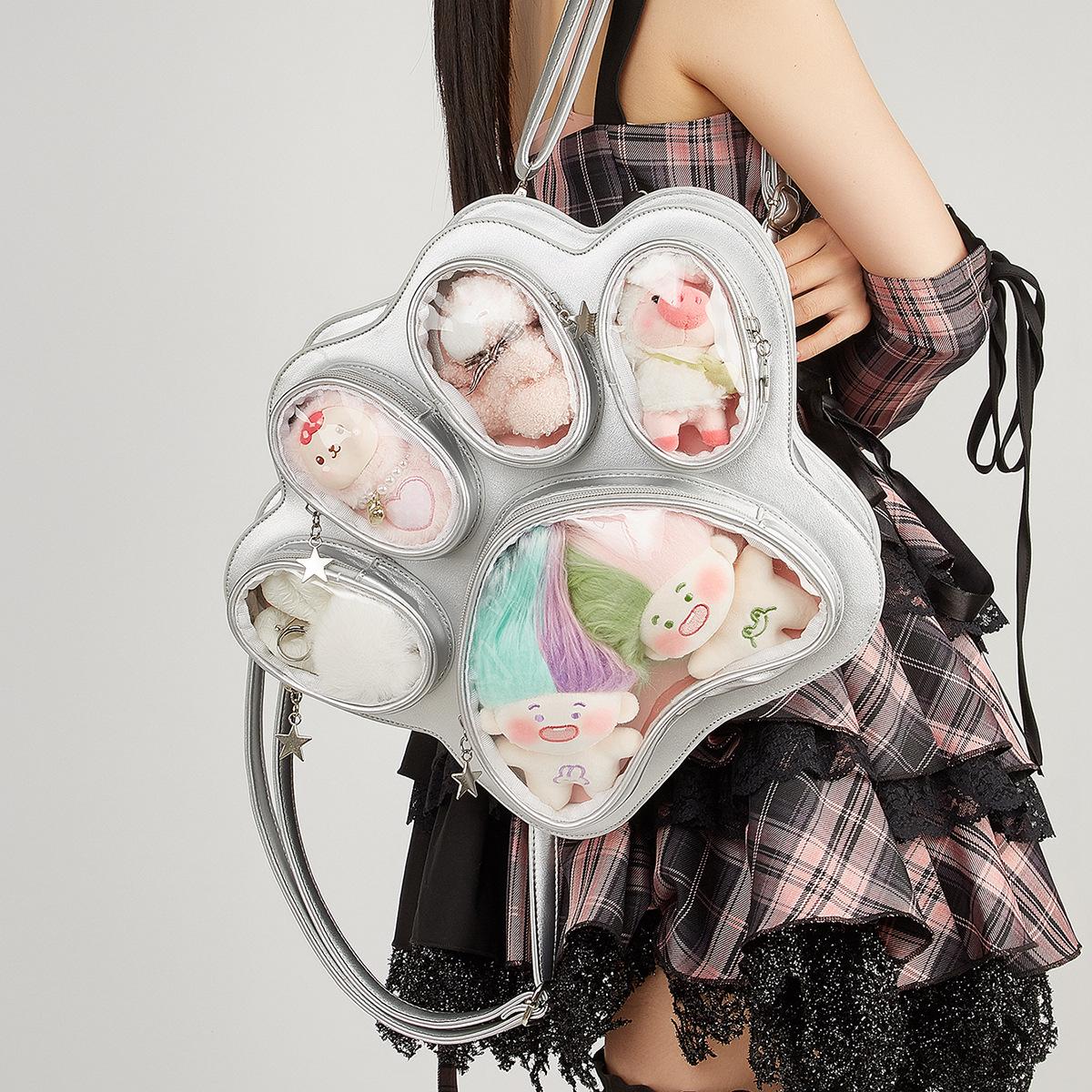 Girls' Large Ita Bag with Cat-Paw Design