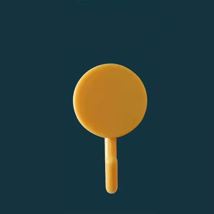 Adhesive Hooks, Yellow, 5 Pack