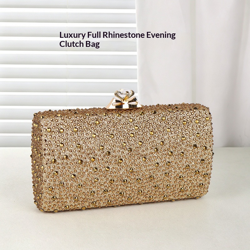 Gold Sequin and Rhinestone Evening Bag