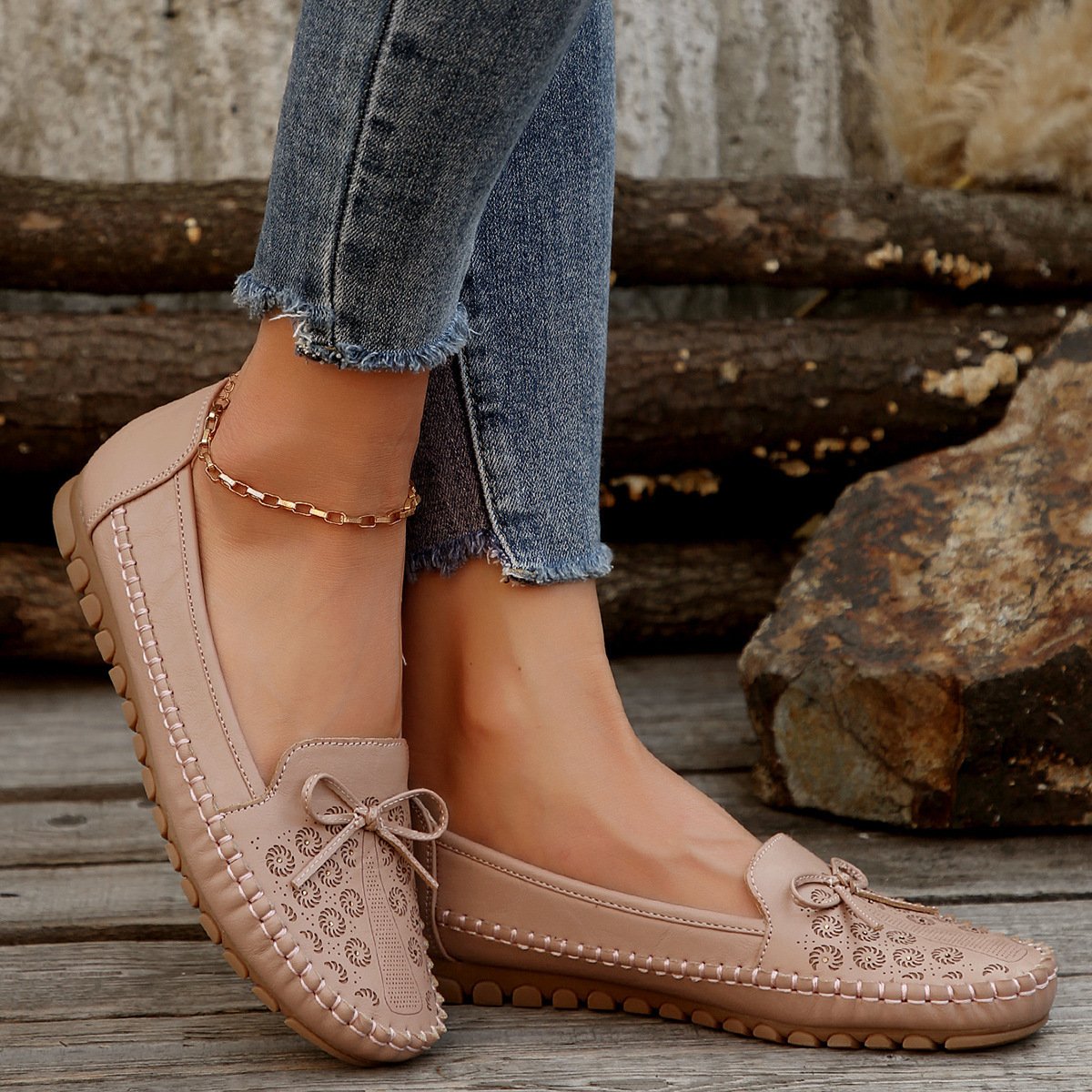 Bow-Trim Slip-On Flats