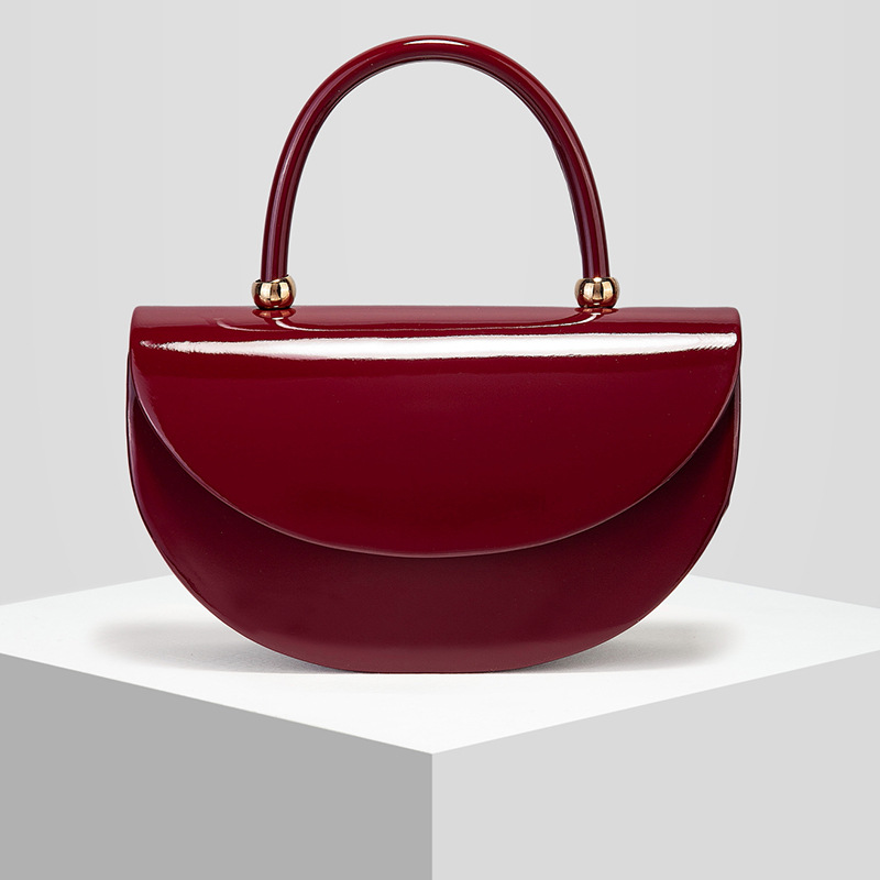Glossy Semi-Circle Evening Clutch